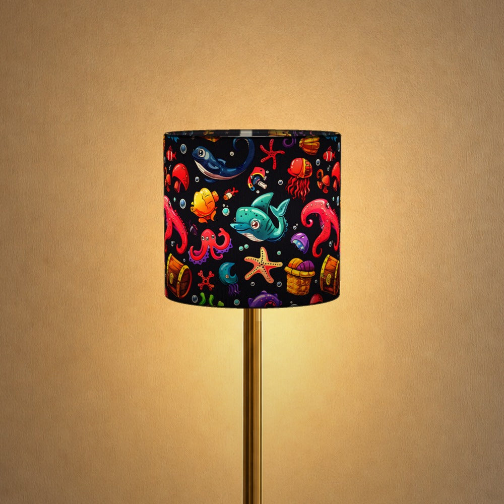 Shark Octopus Treasure Chest lampshade