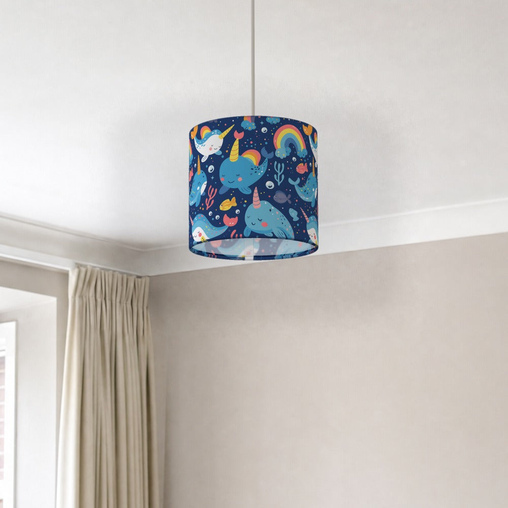 Narwhals Rainbows Fish lampshade