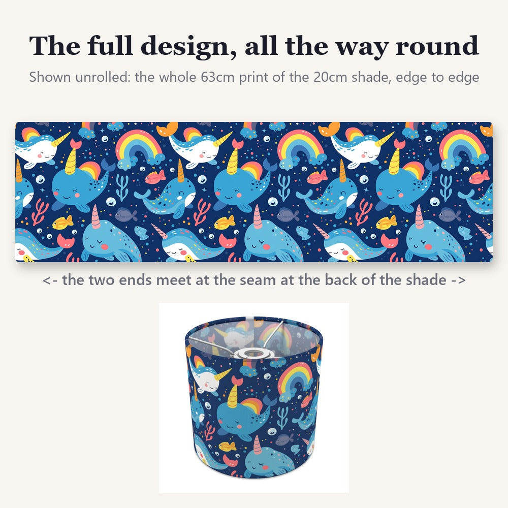 Narwhals Rainbows Fish lampshade