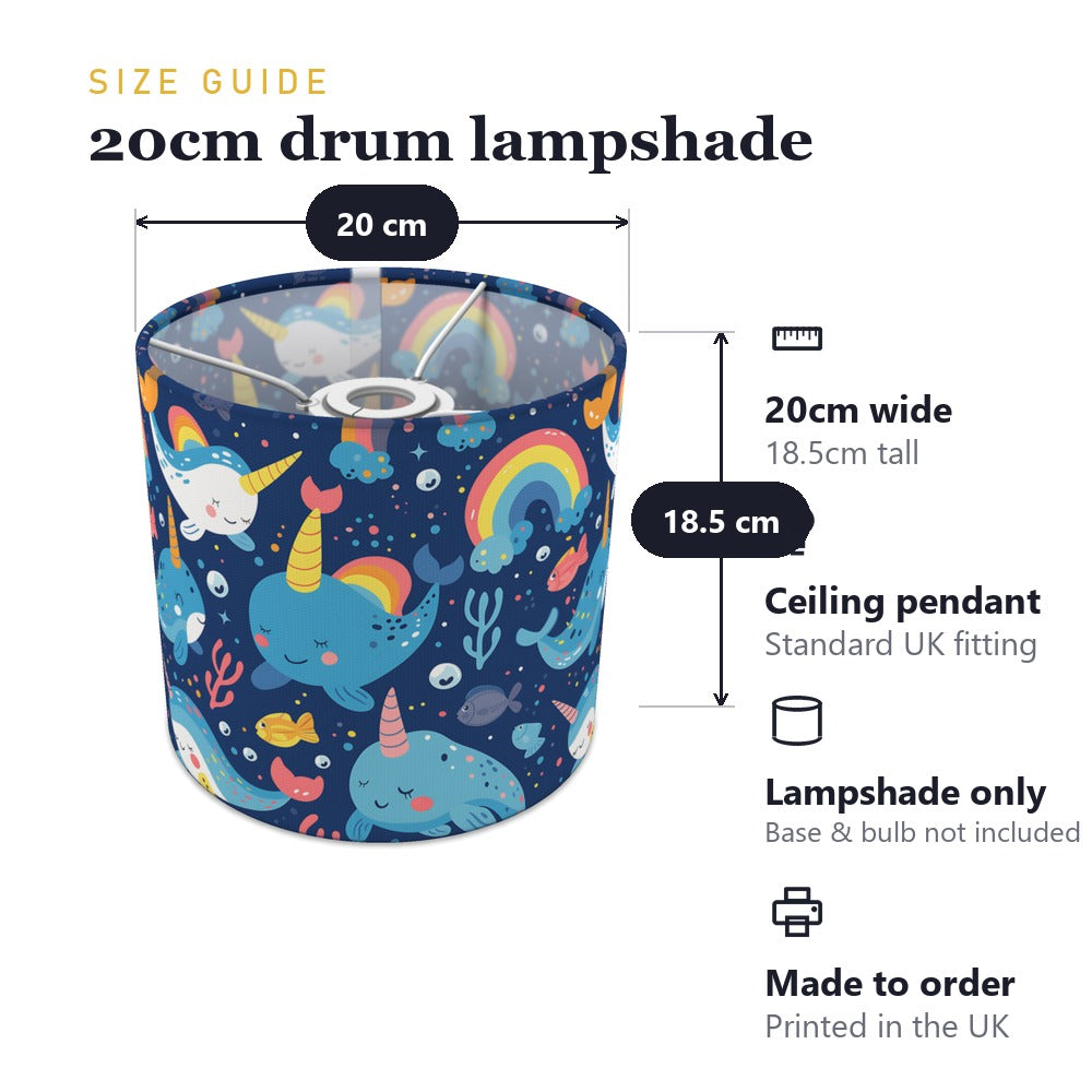 Narwhals Rainbows Fish lampshade