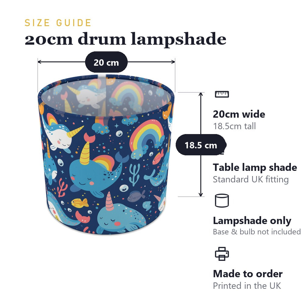 Narwhals Rainbows Fish lampshade
