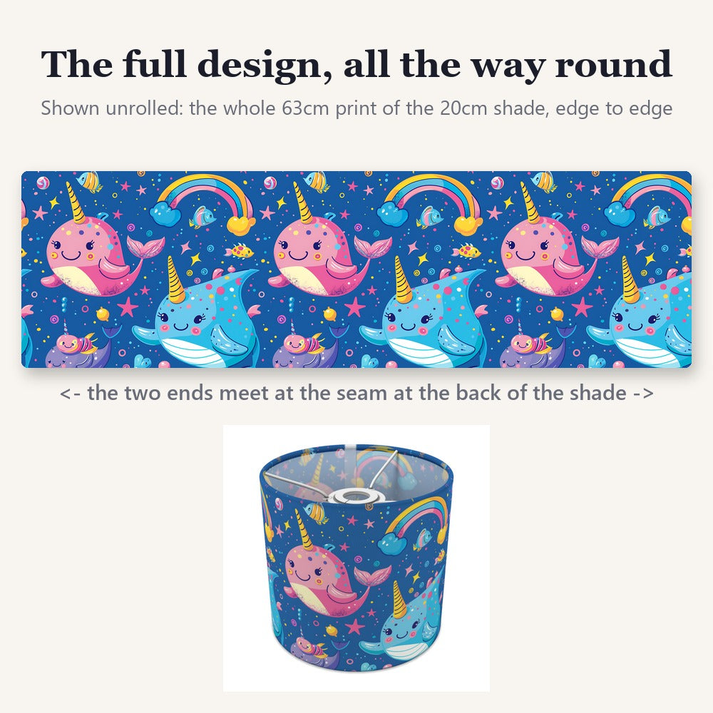 Narwhals and Rainbow Delight lampshade