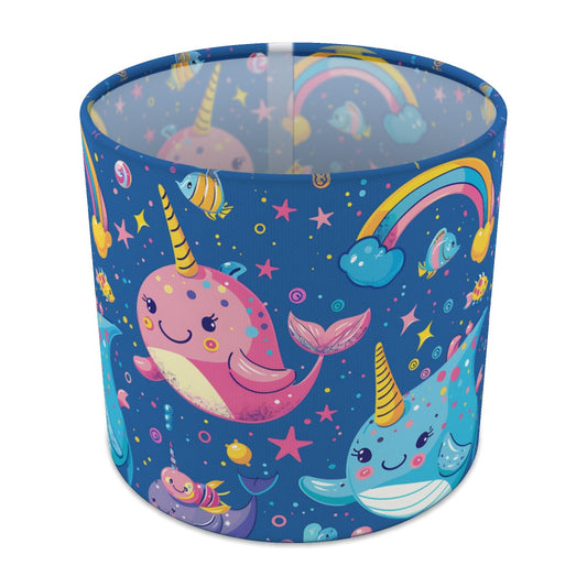 Narwhals and Rainbow Delight lampshade - 20cm Table