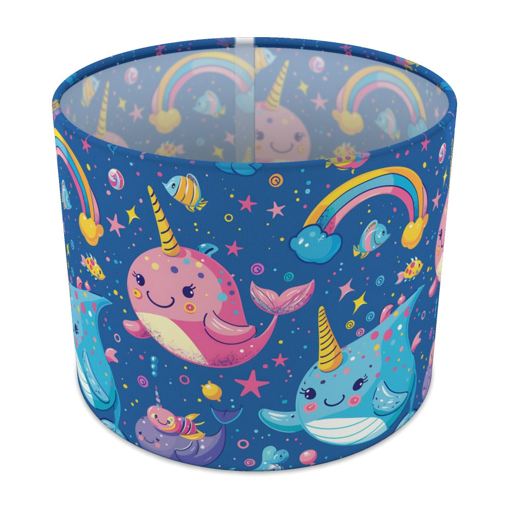 Narwhals and Rainbow Delight lampshade - 25cm Table