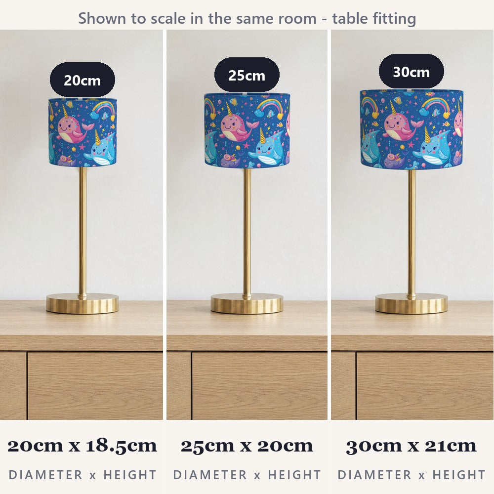 Narwhals and Rainbow Delight lampshade