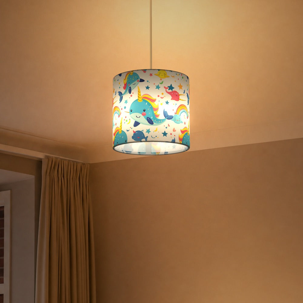Narwhal Rainbow Stars lampshade