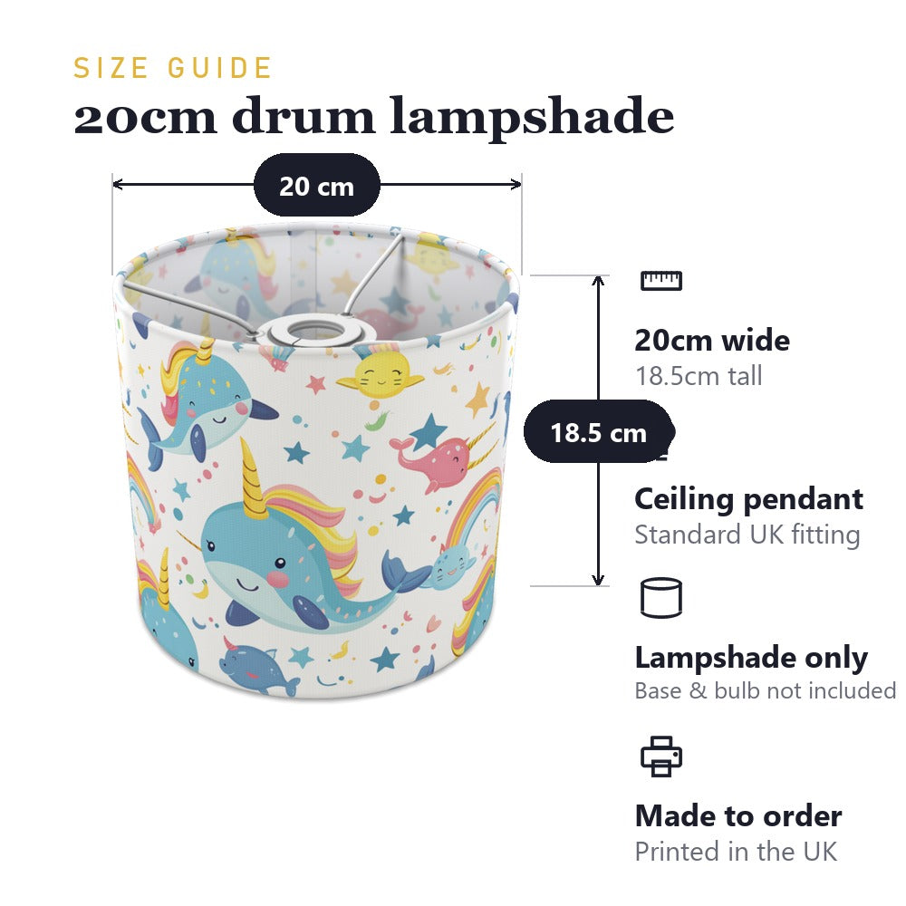 Narwhal Rainbow Stars lampshade
