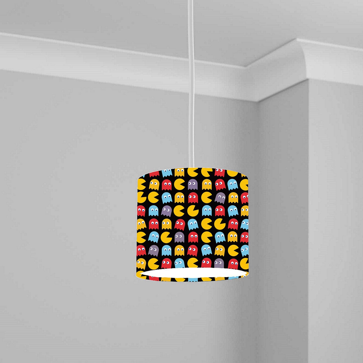 Retro Arcade Ghost Pattern Ceiling Lampshade Lightshade for Nursery - 20cm x 18.5cm