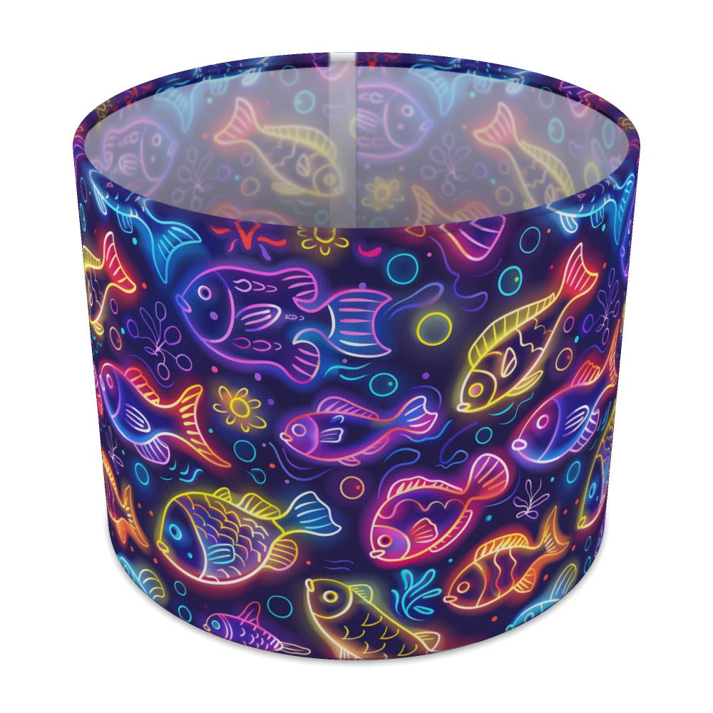 Neon Fish on Dark lampshade - 25cm Table