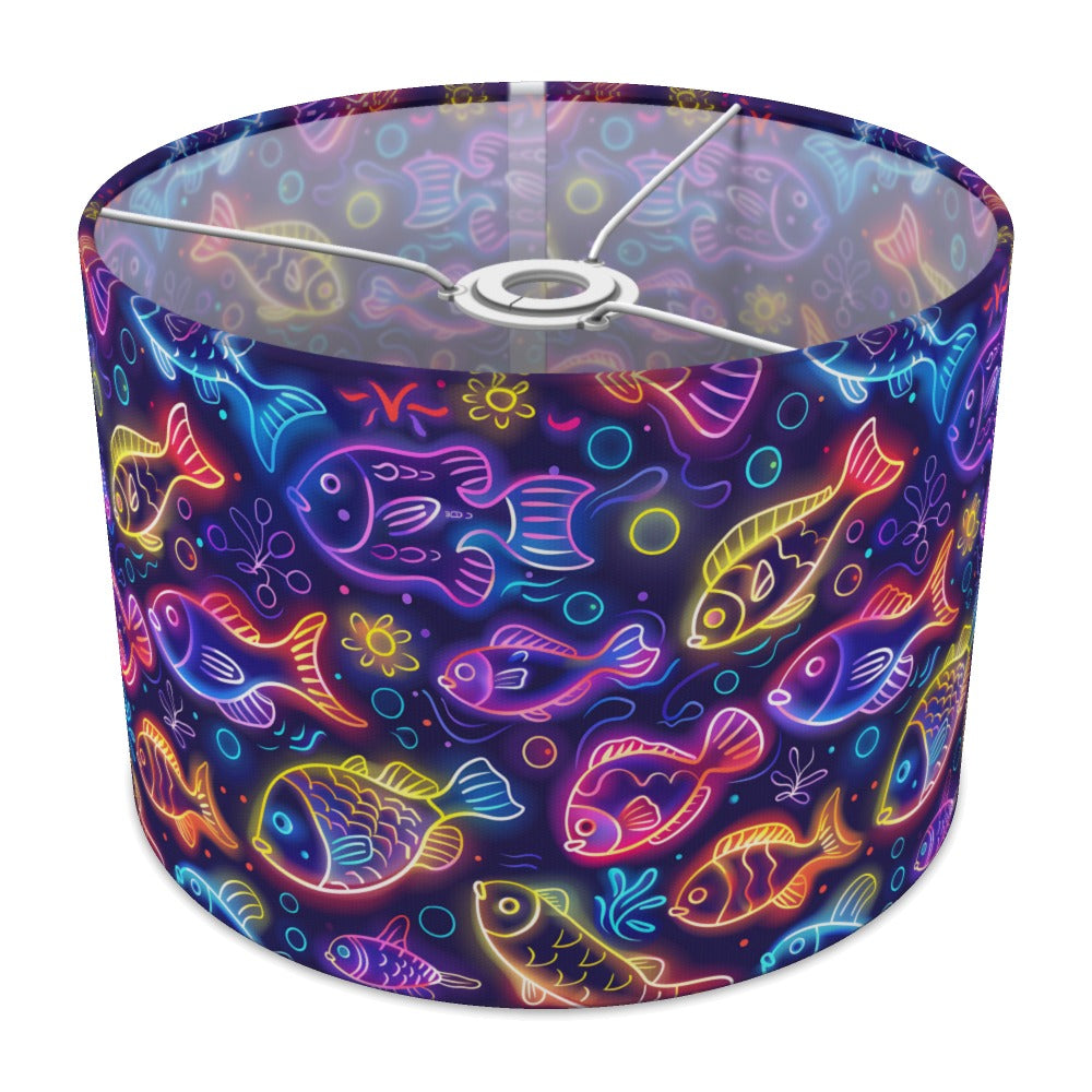 Neon Fish on Dark lampshade - 30cm Ceiling