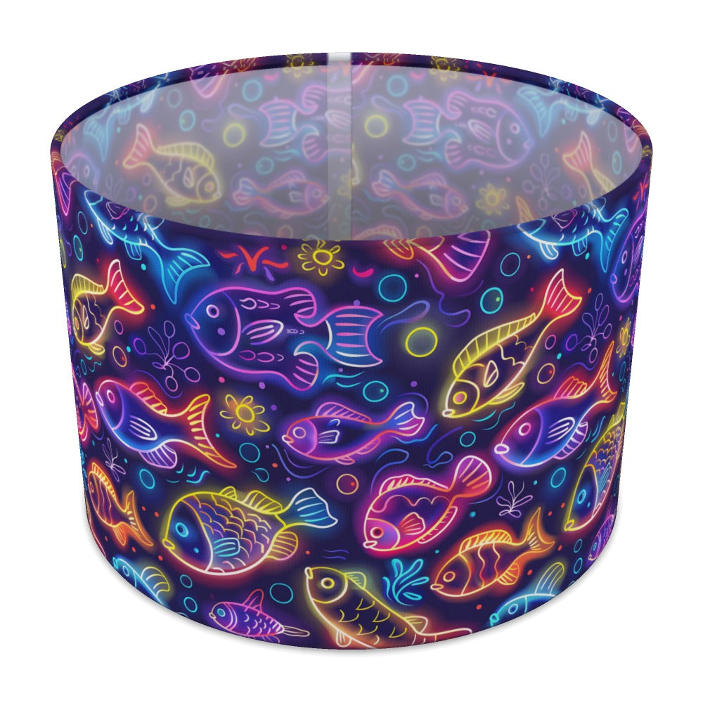 Neon Fish on Dark lampshade - 30cm Table