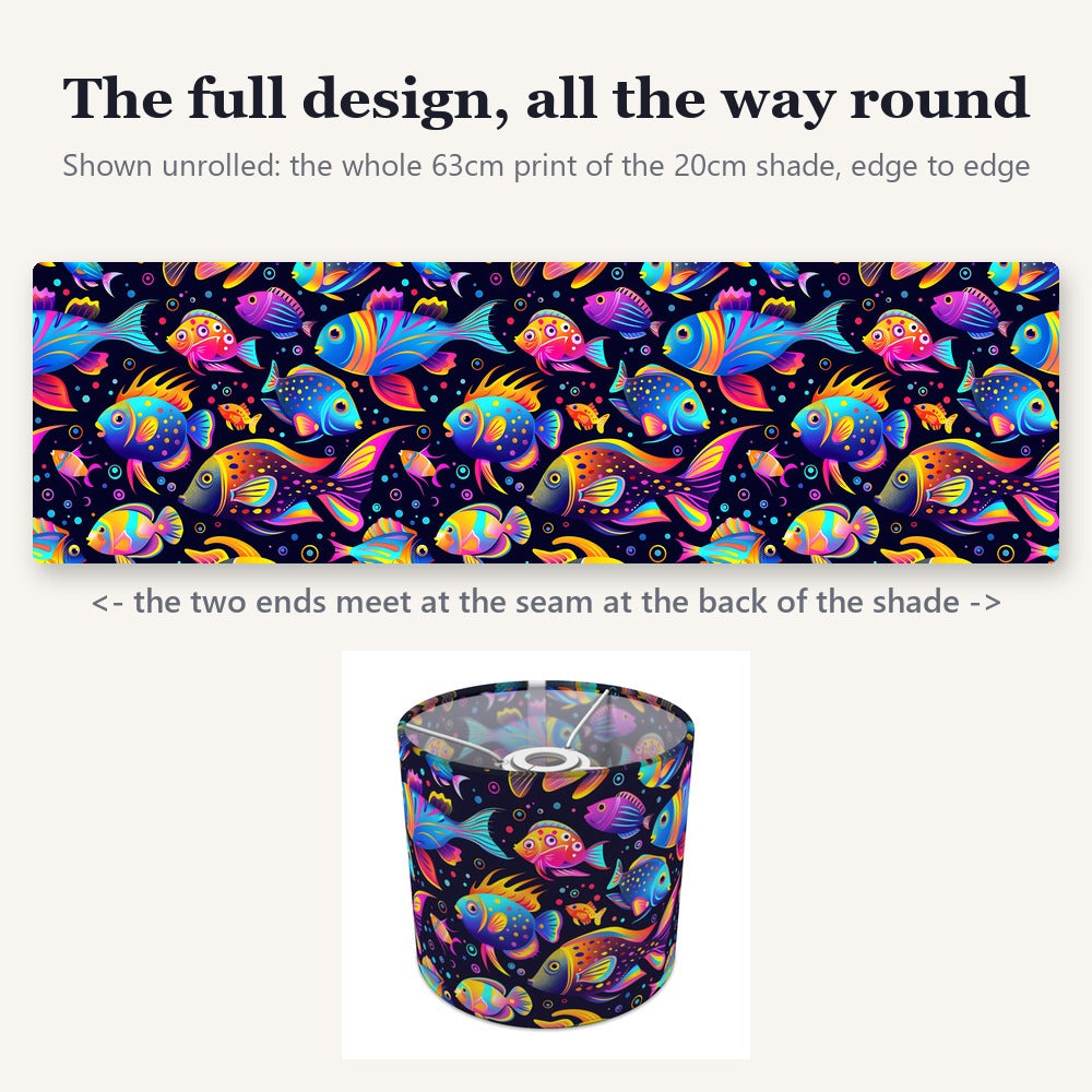 Tropical Fish and Bubbles lampshade