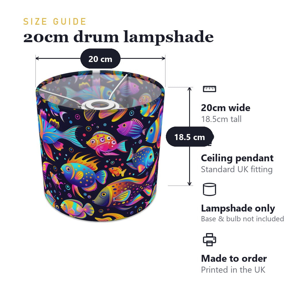 Tropical Fish and Bubbles lampshade