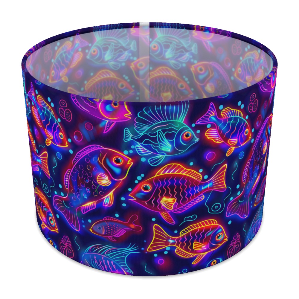 Vibrant Neon Fish lampshade - 30cm Table