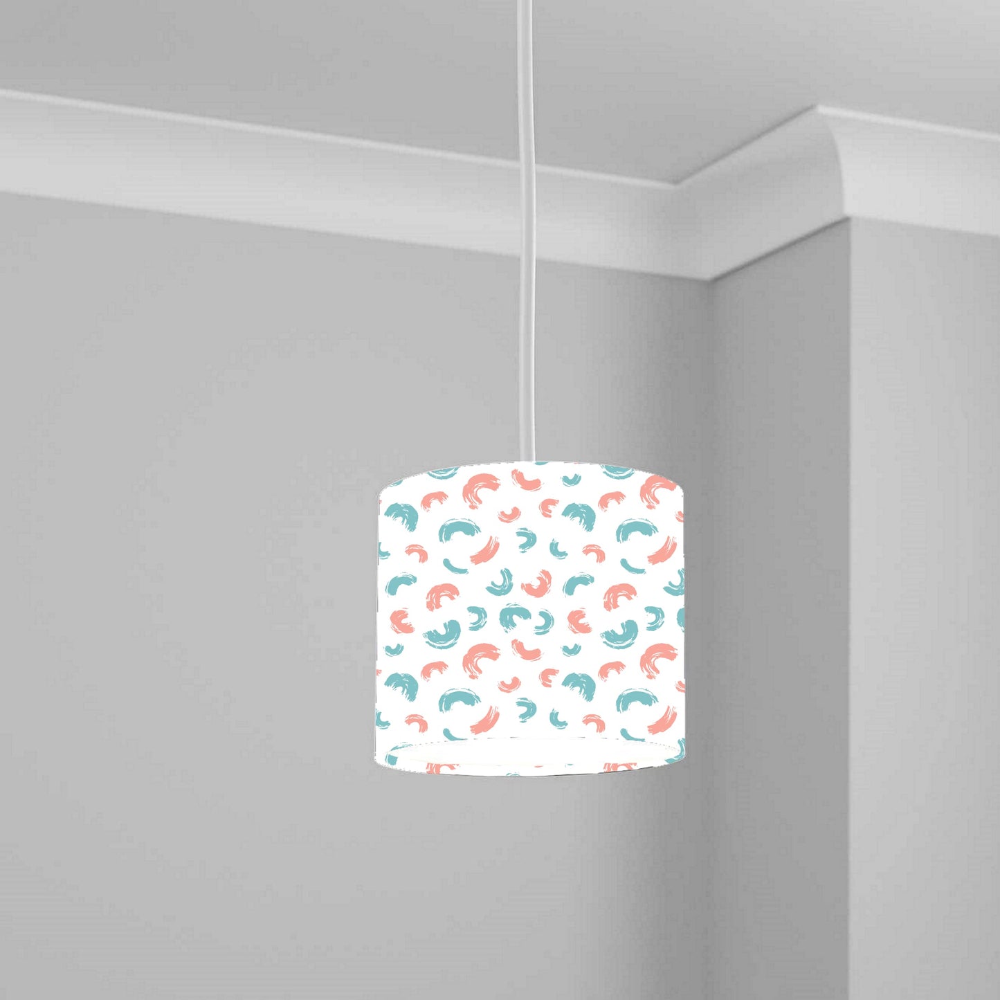Abstract Green and Orange Swirl Pattern Ceiling Lampshade Lightshade for Room - 20cm x 18.5cm