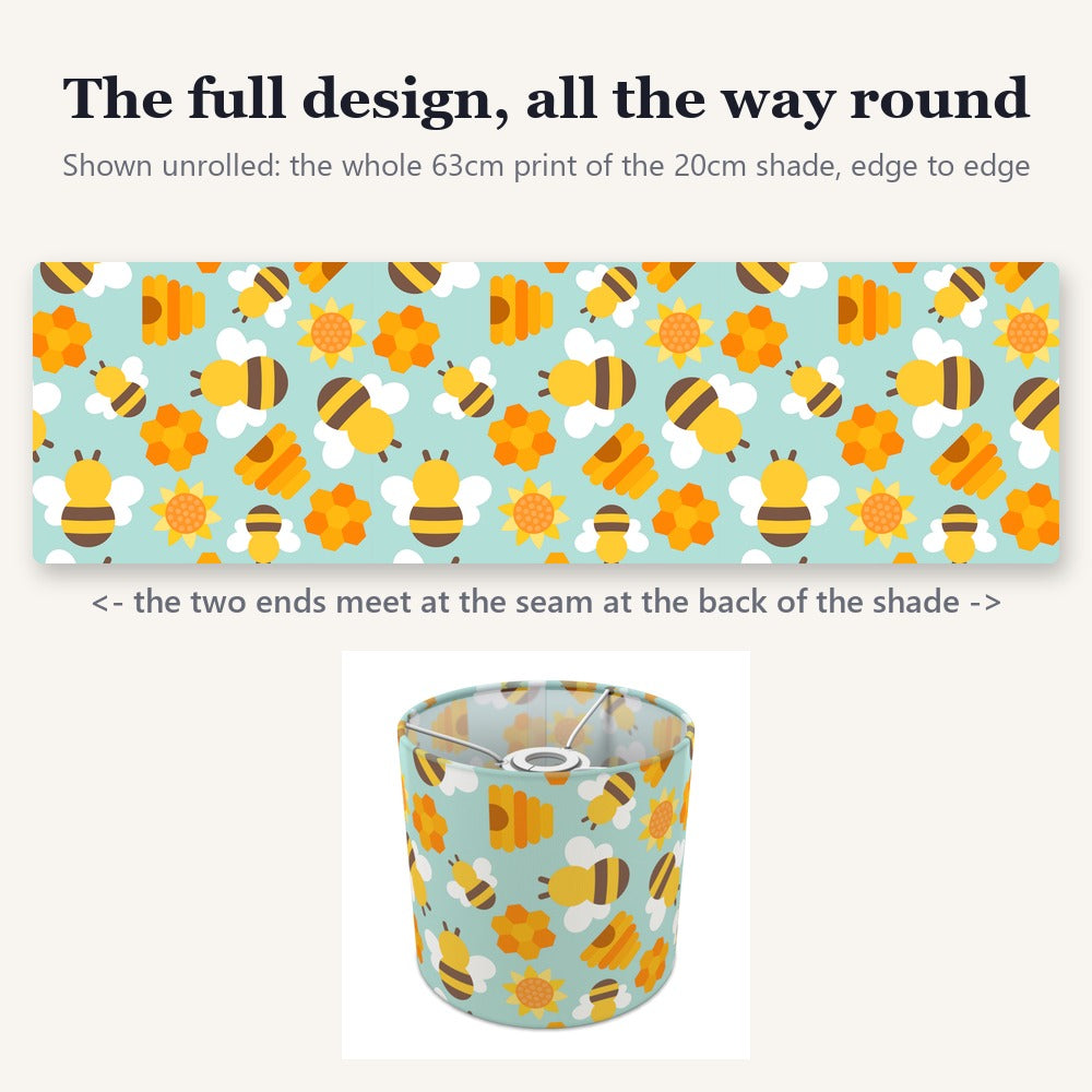 Cute Bees and Honeycomb lampshade