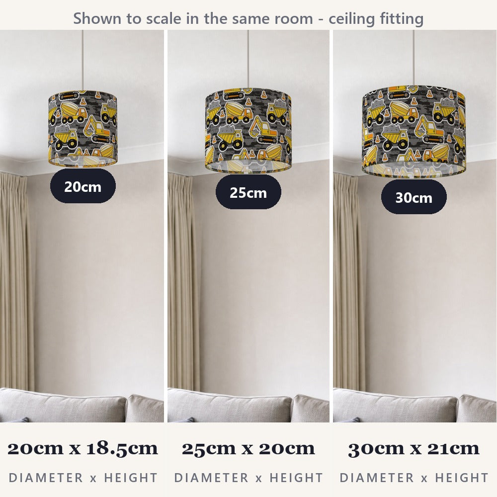 Blue Construction Vehicle Pattern lampshade