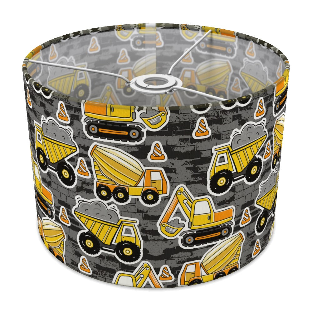 Blue Construction Vehicle Pattern lampshade - 30cm Ceiling