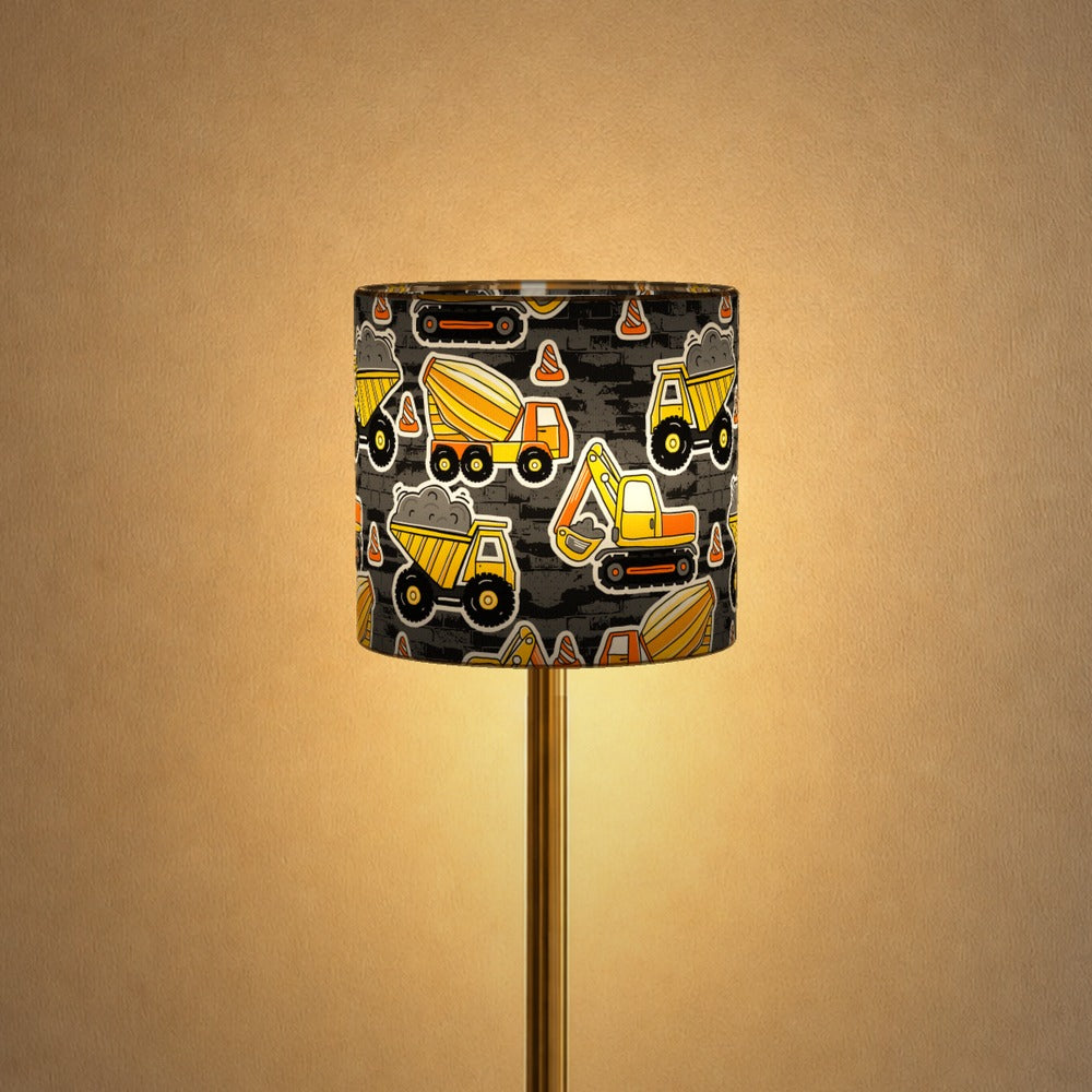 Blue Construction Vehicle Pattern lampshade
