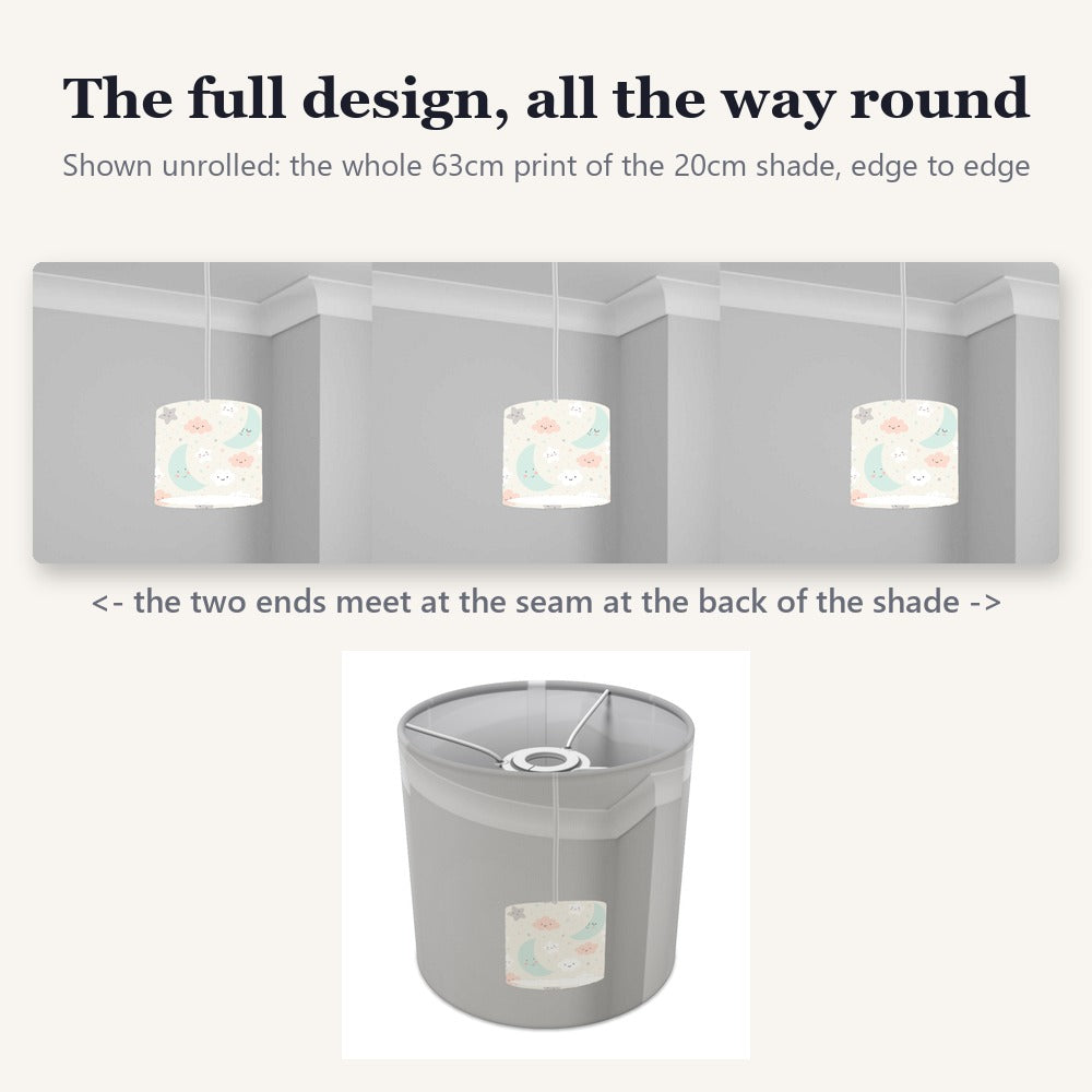 Pastel Moon and Cloud Pattern lampshade