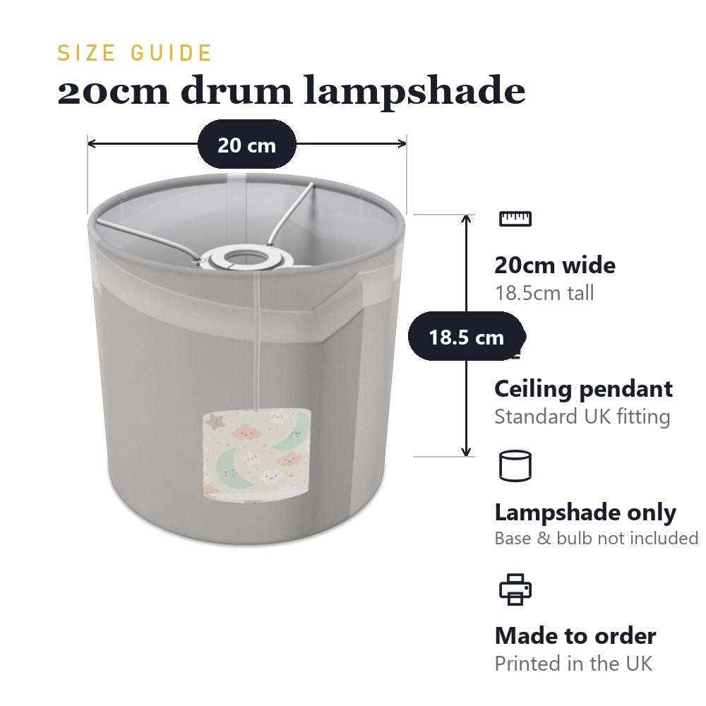 Pastel Moon and Cloud Pattern lampshade
