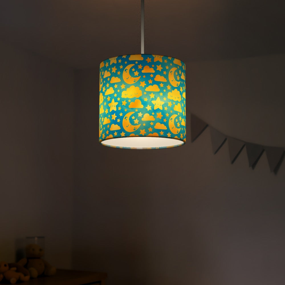 Gold Moon and Stars lampshade