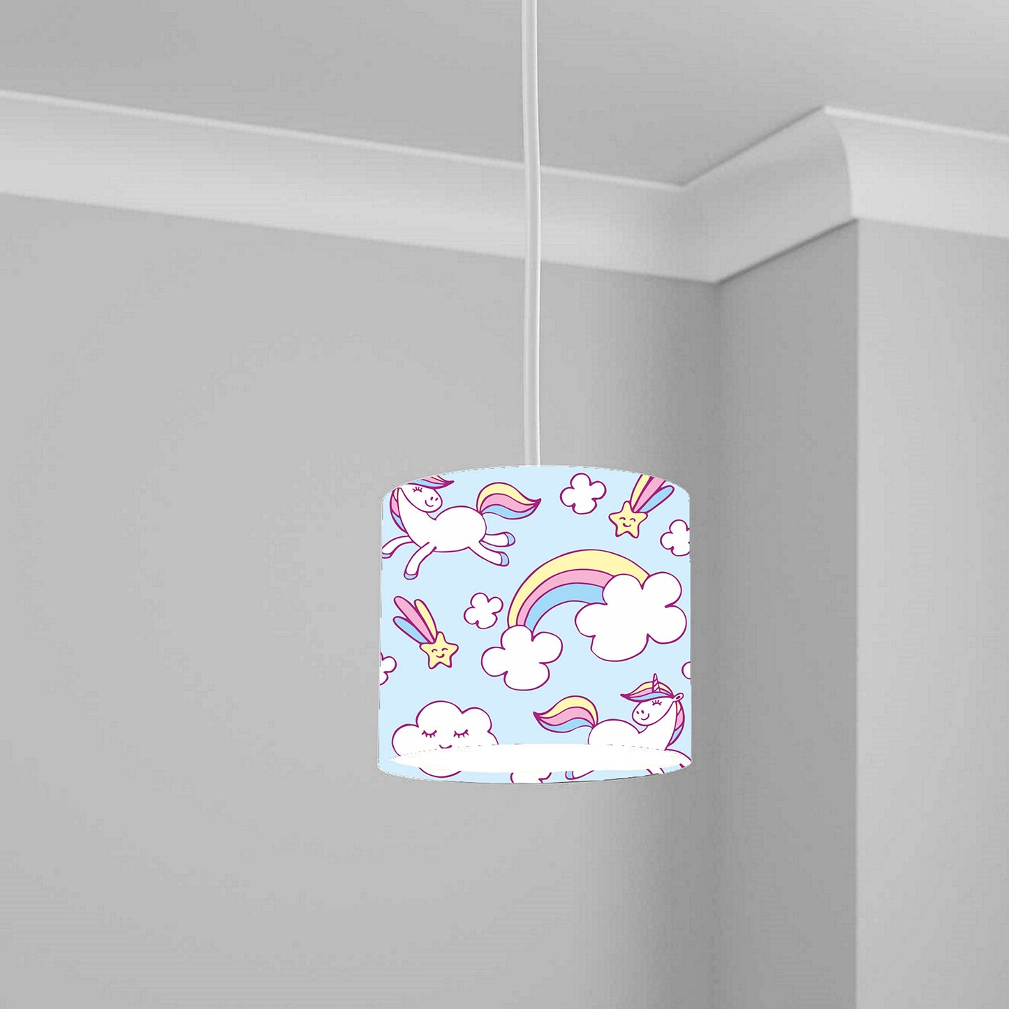 Magical Unicorn Rainbow Ceiling Lampshade Lightshade for Kids' Room - 20cm x 18.5cm