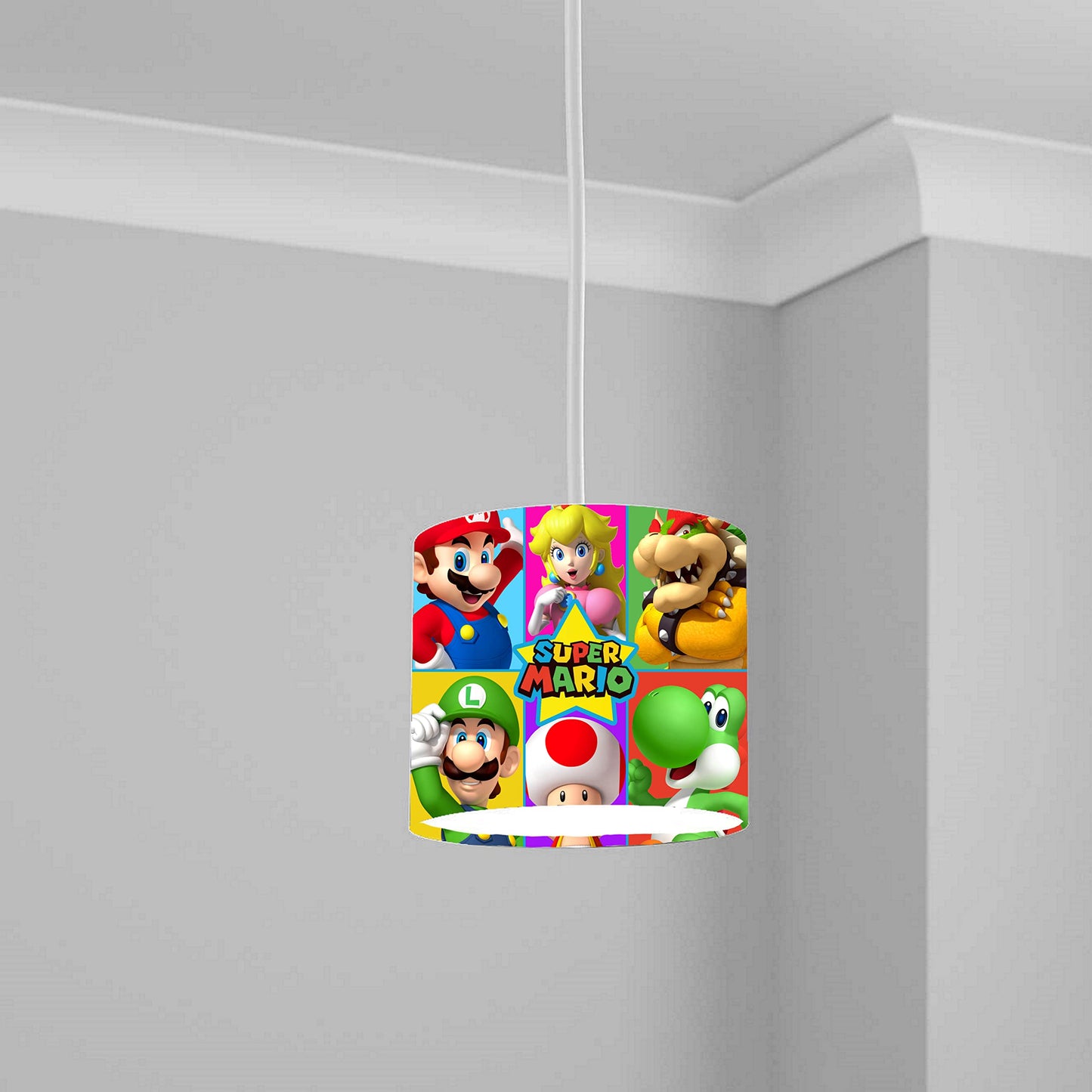 Colorful Italian Plumber Character Ceiling Lampshade Lightshade for Kids Room - 20cm x 18.5cm