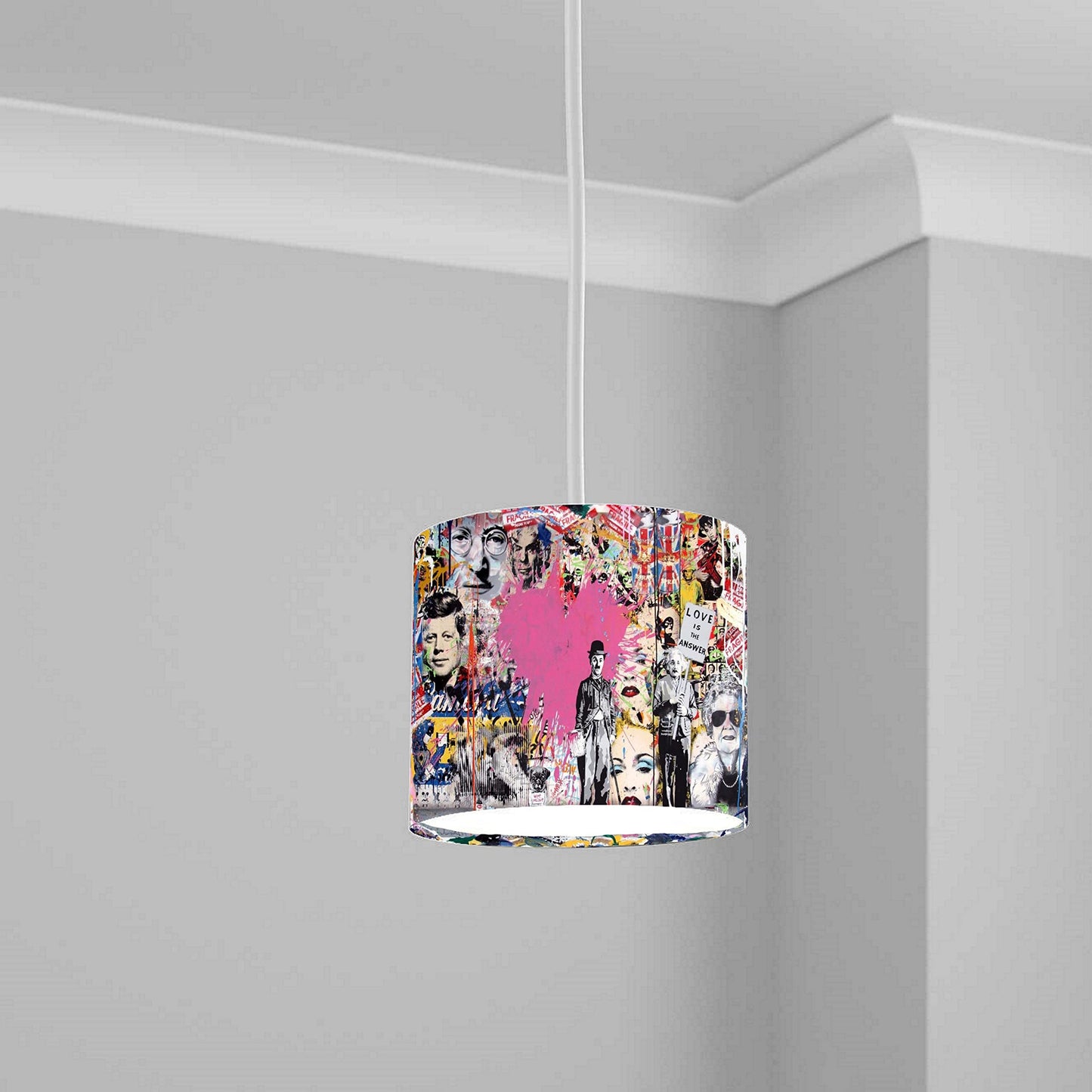 Vibrant Street Art Graffiti Ceiling Lampshade Lightshade for Bedroom - 20cm x 18.5cm