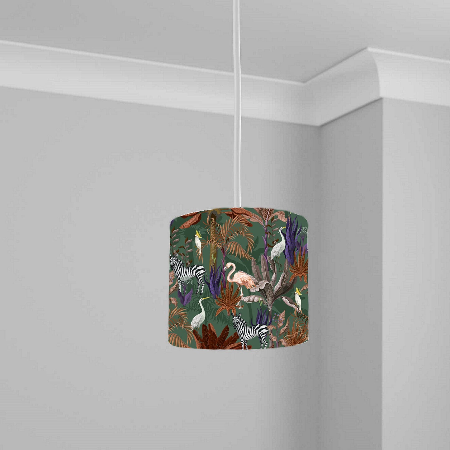 Tropical Jungle Animal Print Ceiling Lampshade Lightshade for Nursery - 20cm x 18.5cm