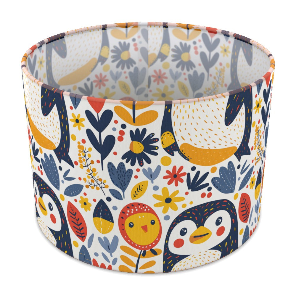 Playful Penguins and Flowers lampshade - 30cm Table