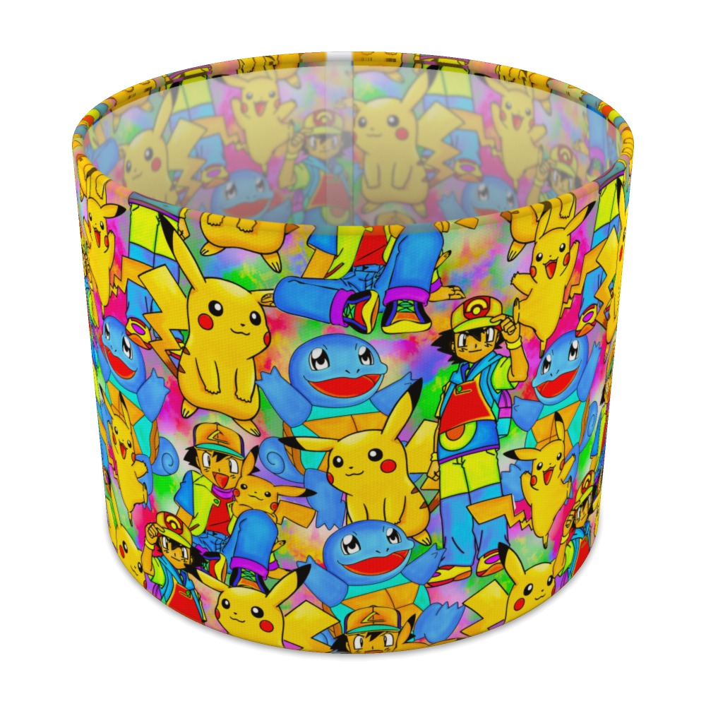 Bright Pok Mon Characters Pattern lampshade - 25cm Table