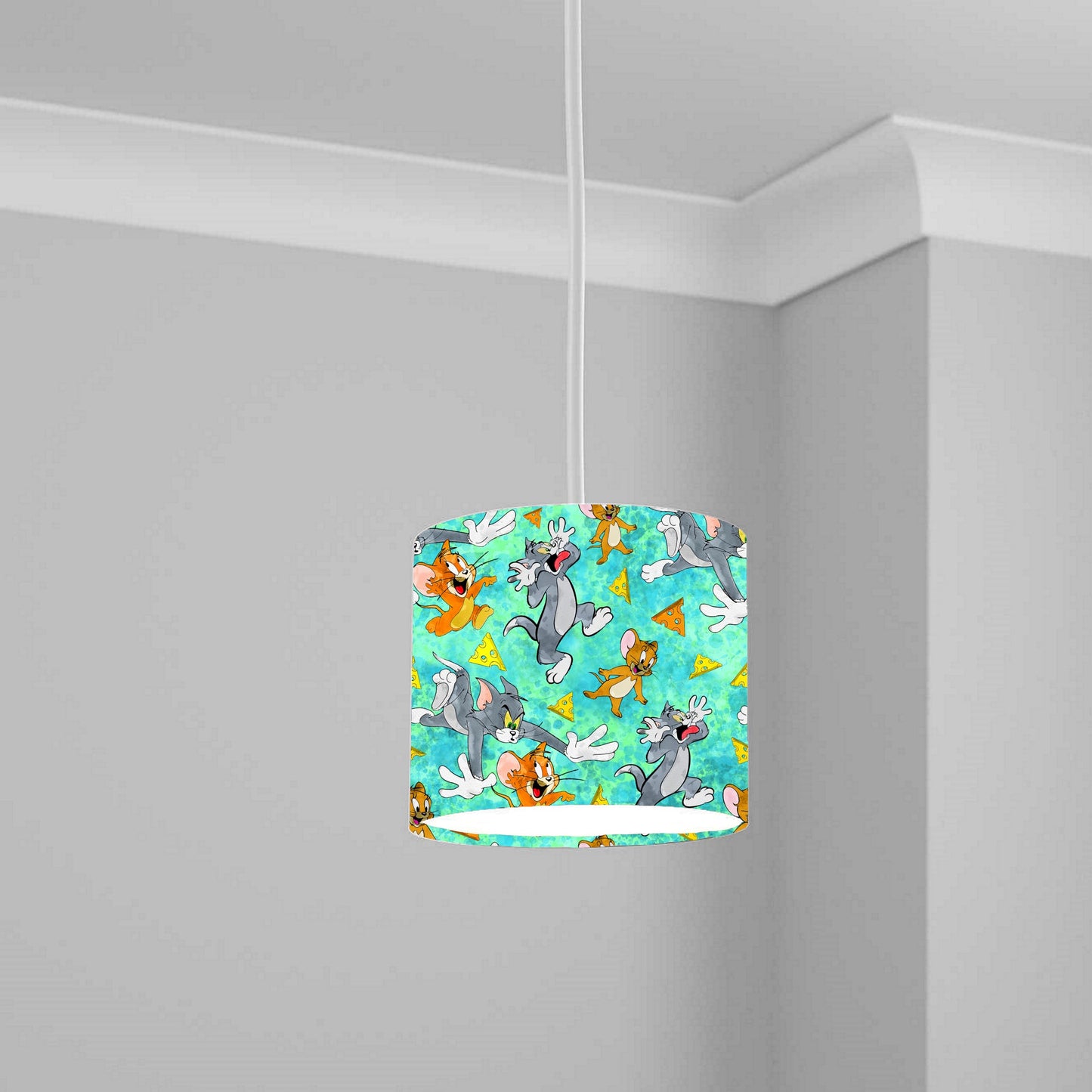 Cartoon Cat and Mouse Ceiling Lampshade Lightshade for Kids Room - 20cm x 18.5cm