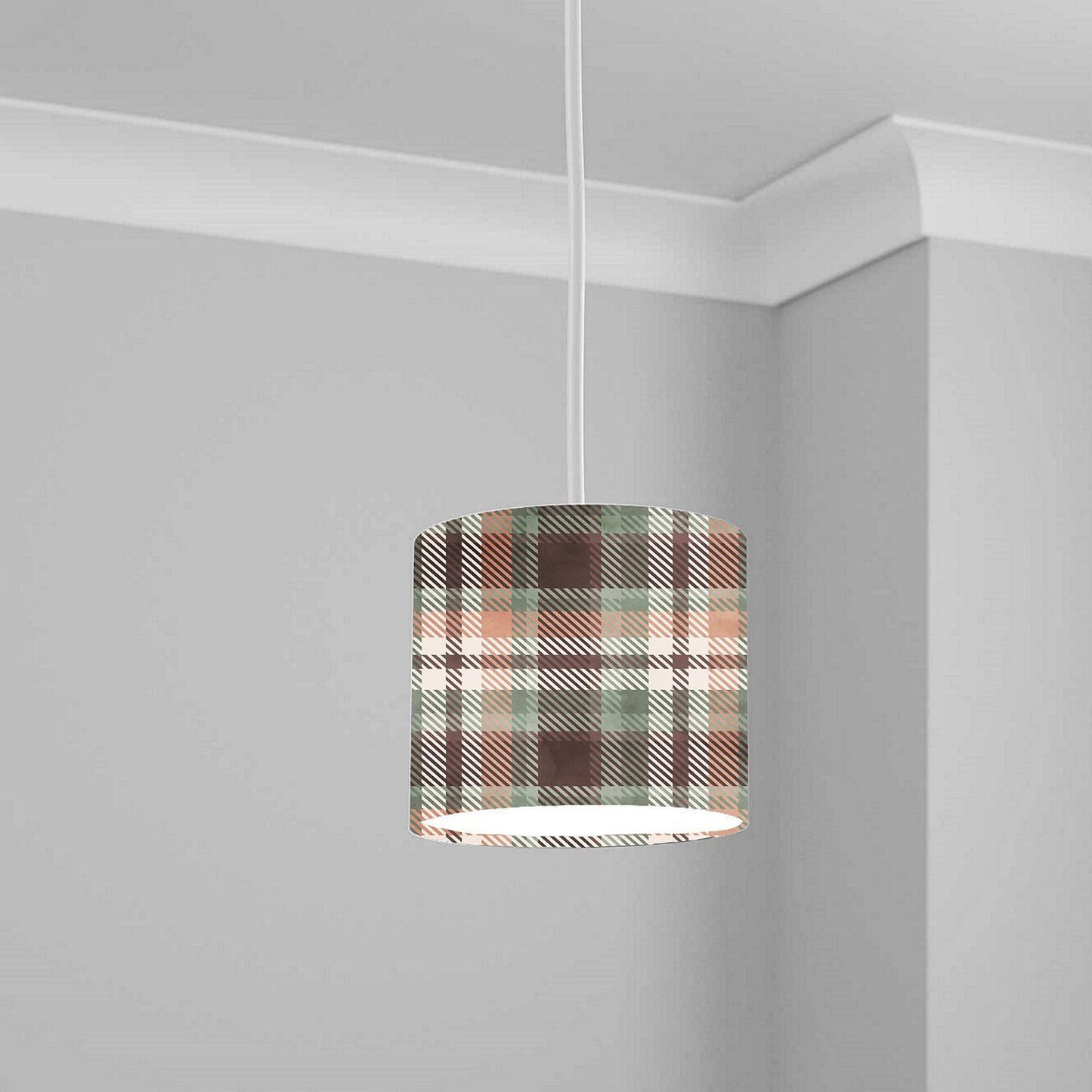 Rustic Tartan Plaid Ceiling Lampshade Lightshade for Room - 20cm x 18.5cm