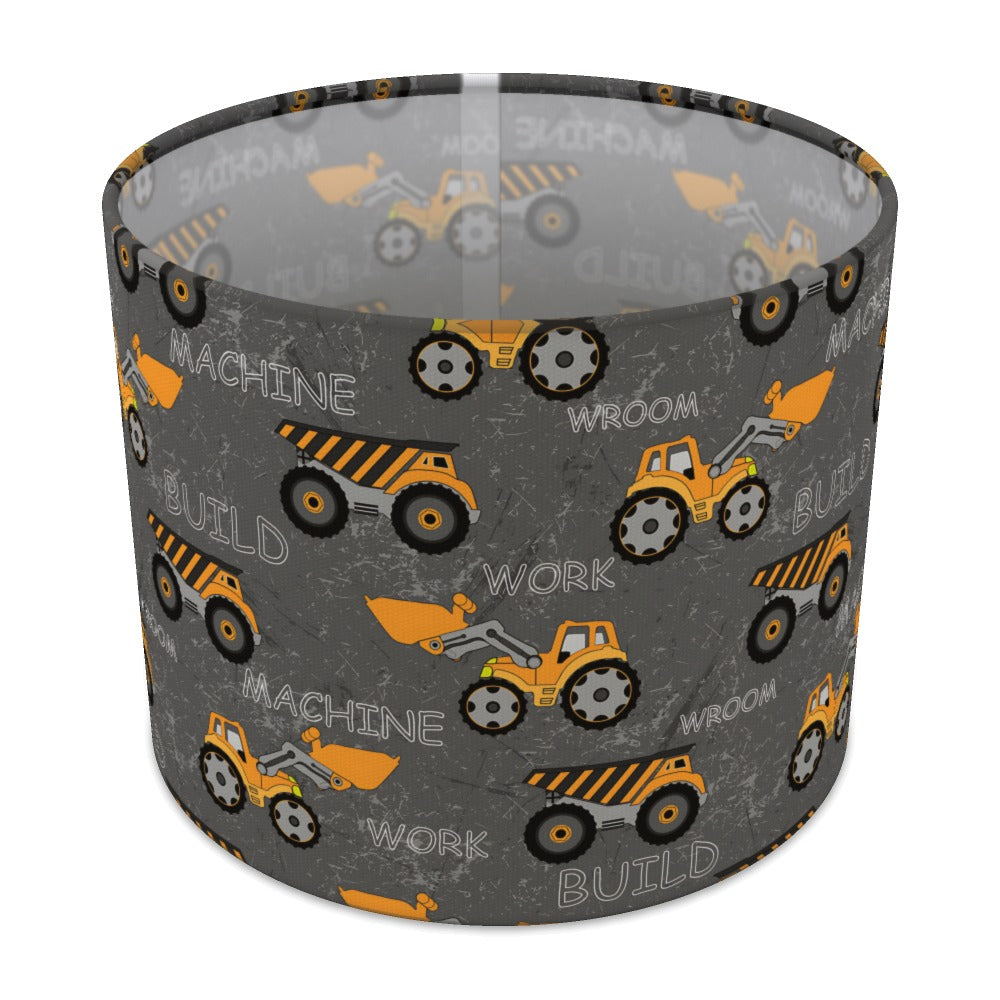 Construction Trucks Grey lampshade - 25cm Table