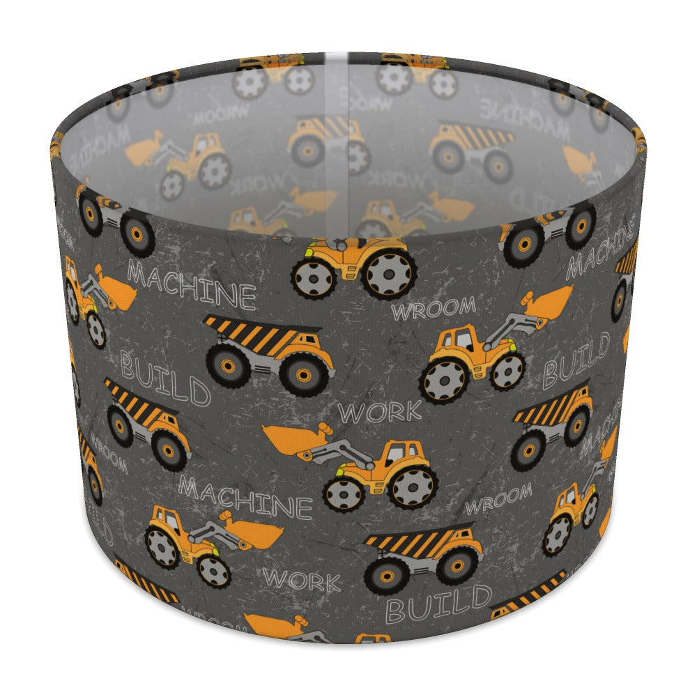 Construction Trucks Grey lampshade - 30cm Table