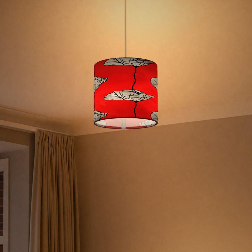 Red Poppy Floral Pattern lampshade