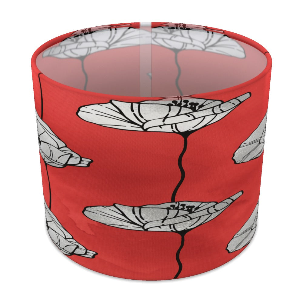 Red Poppy Floral Pattern lampshade - 25cm Table