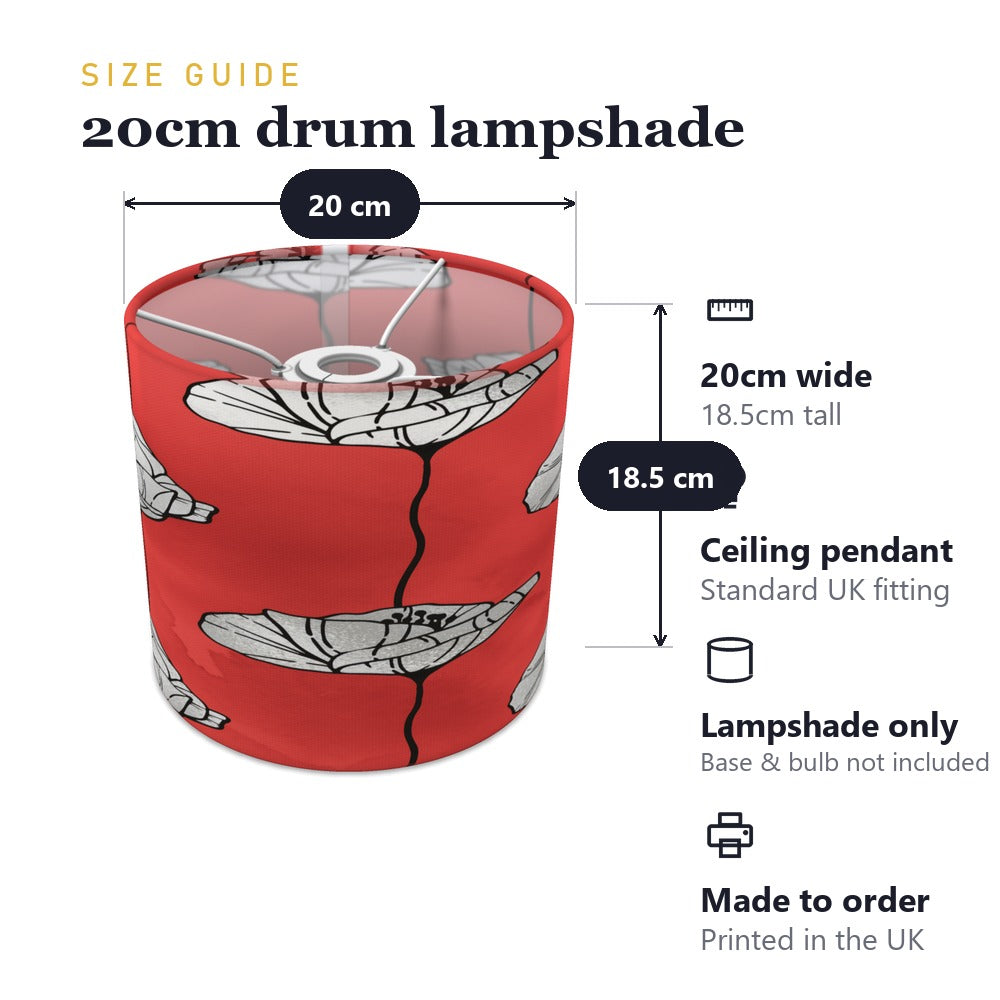 Red Poppy Floral Pattern lampshade