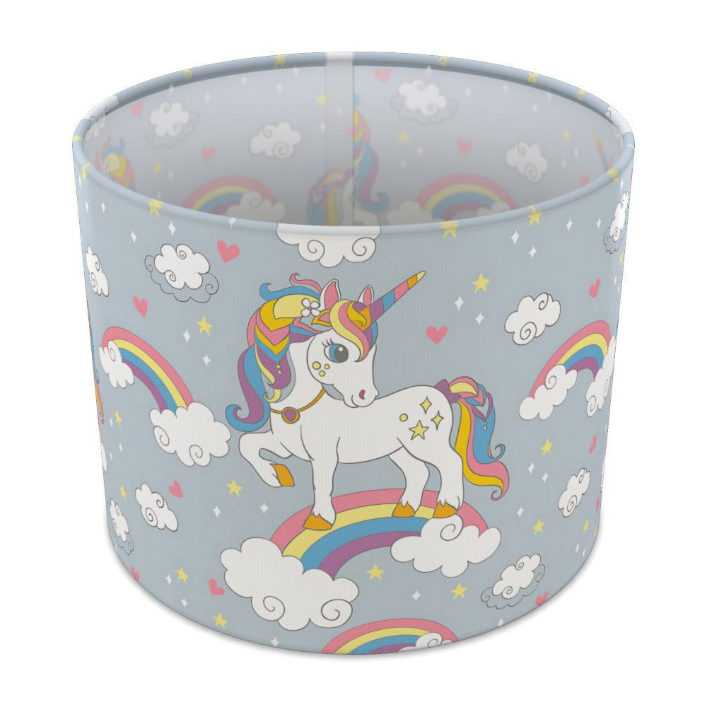 Enchanting Unicorn on Rainbow lampshade - 25cm Table