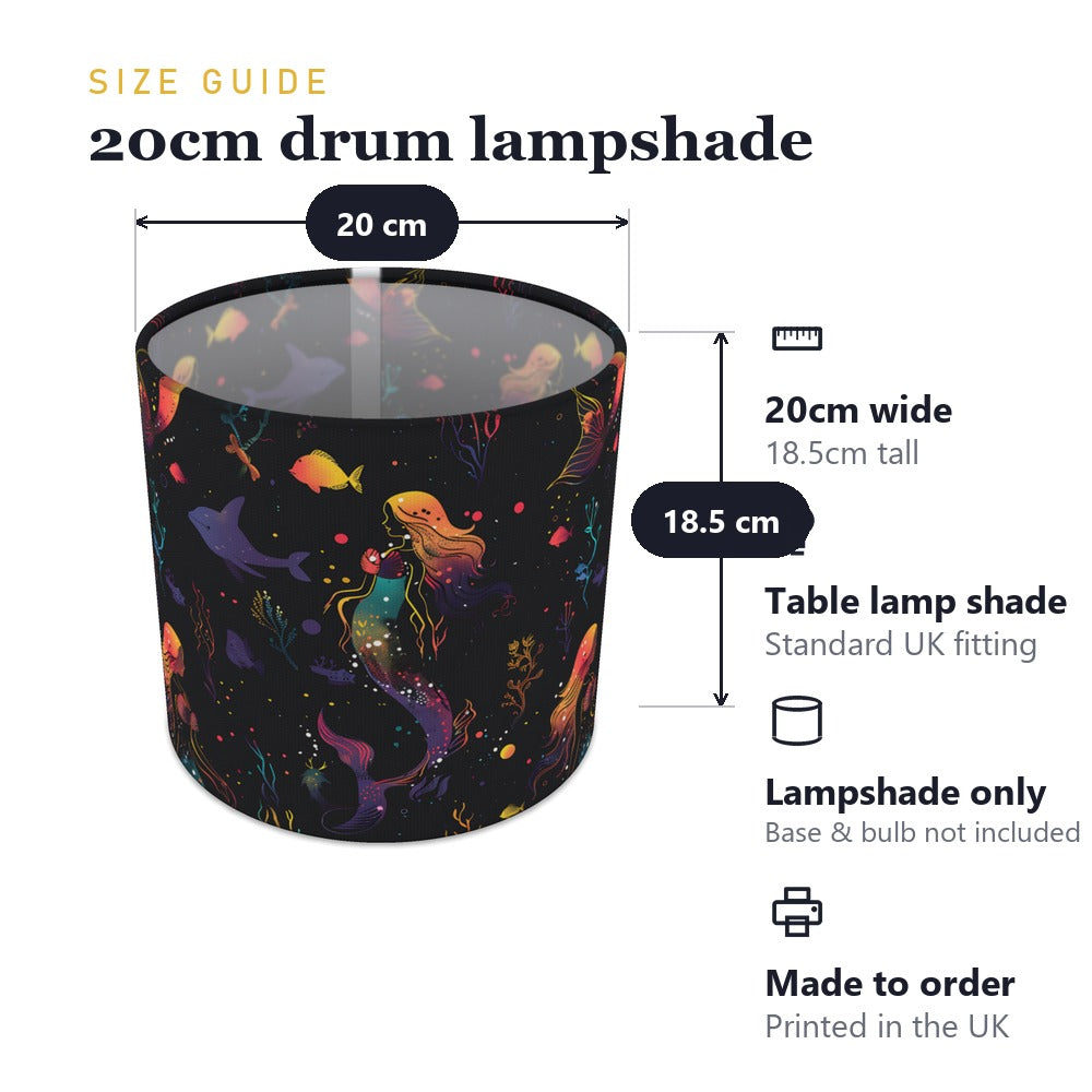 Colourful Mermaids and Fish lampshade