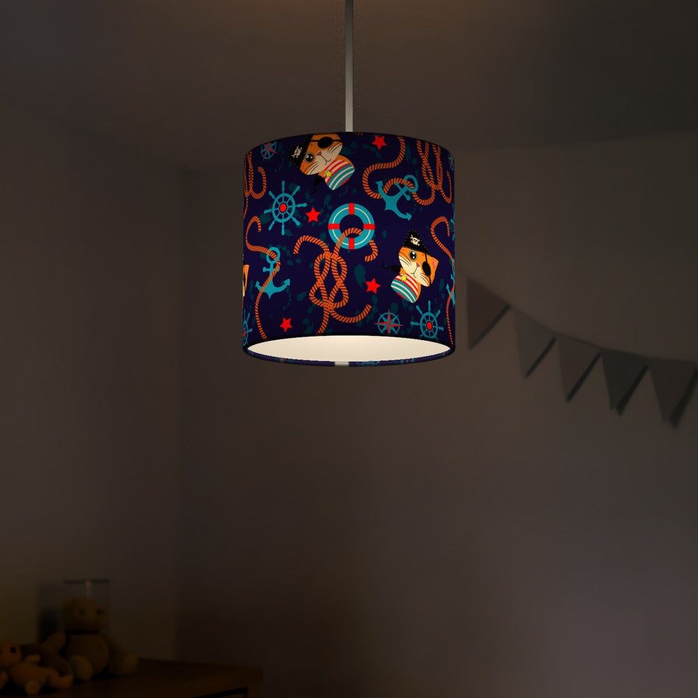 Nautical Pirate Cat Design lampshade