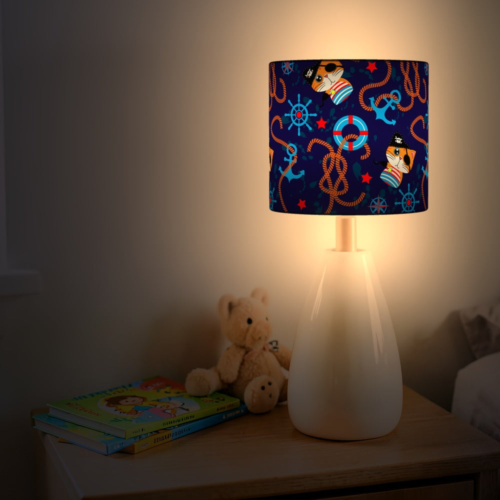 Nautical Pirate Cat Design lampshade