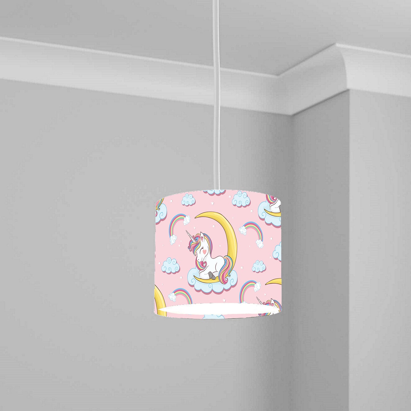 Pink Unicorn Rainbow Ceiling Lampshade Lightshade for Nursery 1-20cm x 18.5cm
