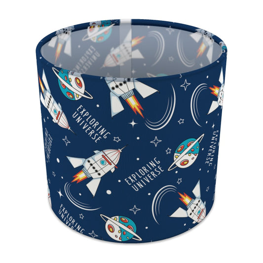 Blue Space Rocket Galaxy lampshade - 20cm Table