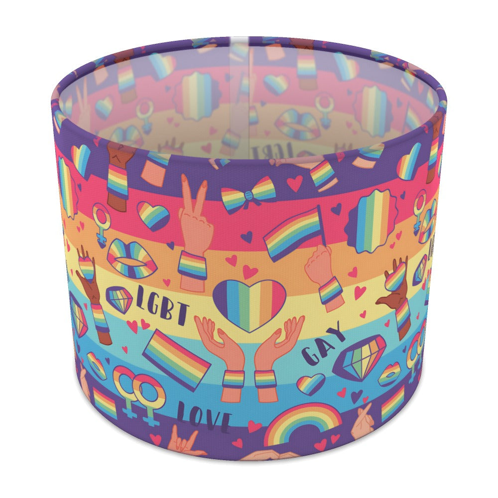 Vibrant Lgbt Rainbow Pride lampshade - 25cm Table