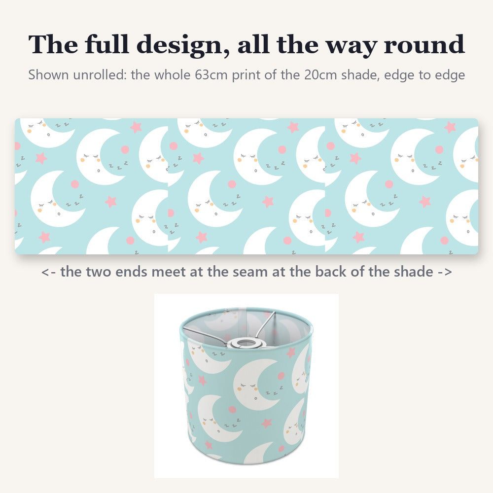 Cute Sleeping Moon and Pink Stars lampshade