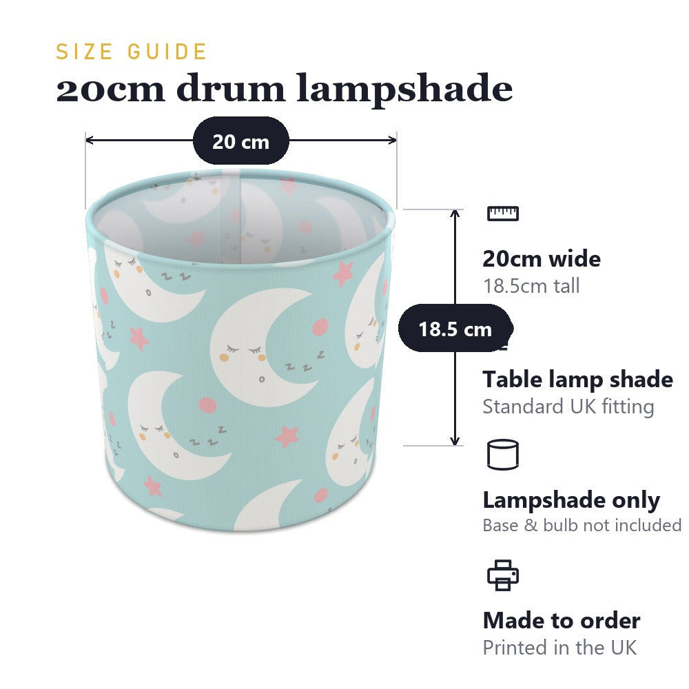 Cute Sleeping Moon and Pink Stars lampshade