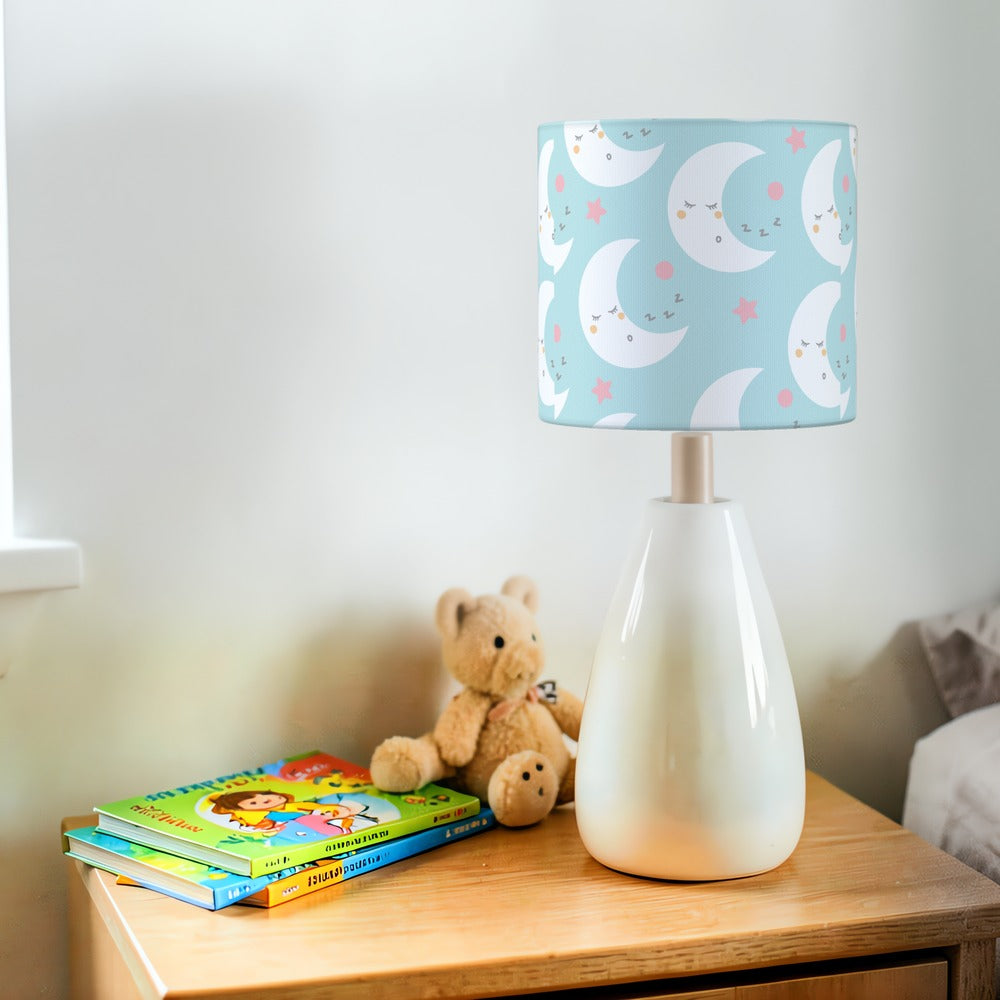 Cute Sleeping Moon and Pink Stars lampshade
