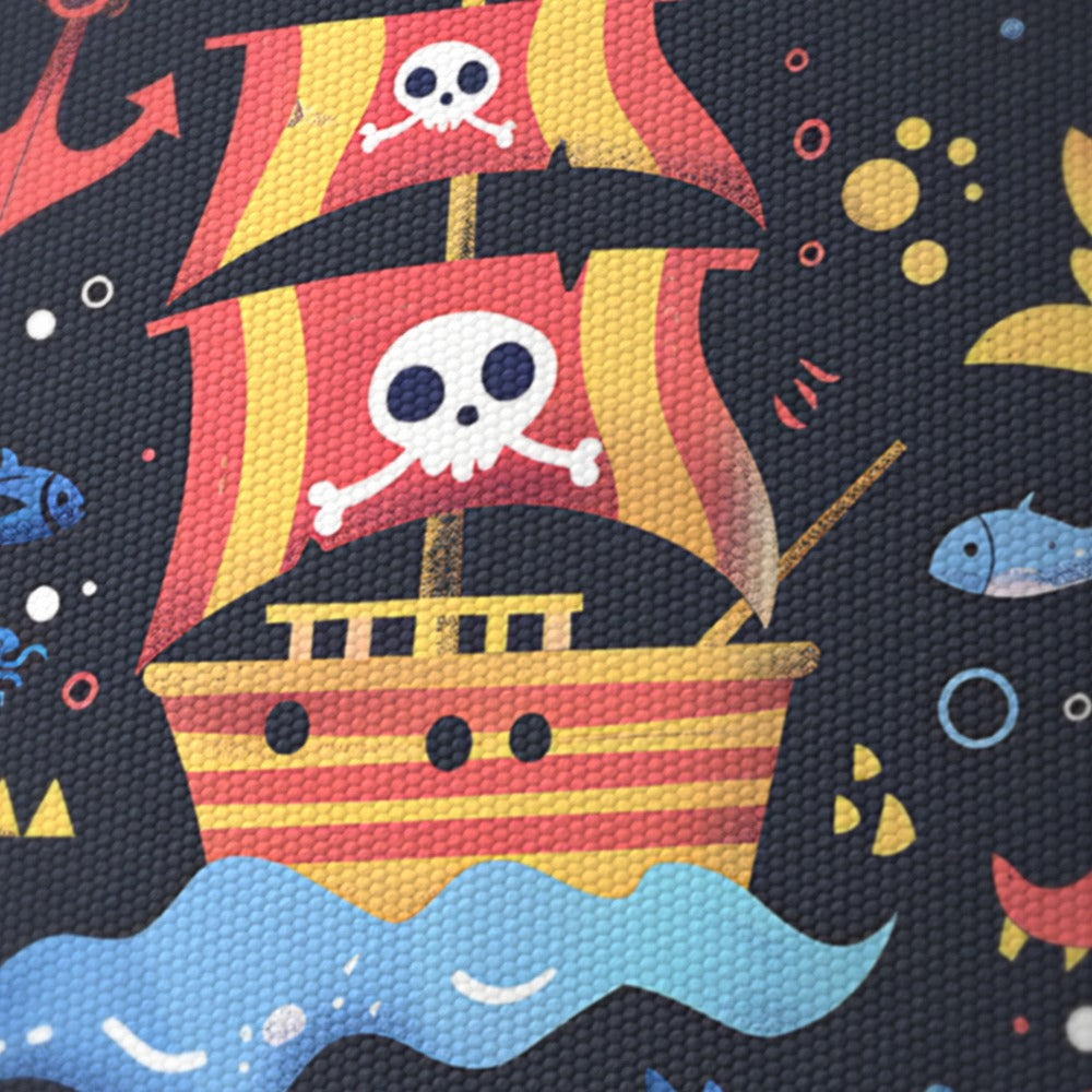 Whimsical Sharks and Pirates lampshade